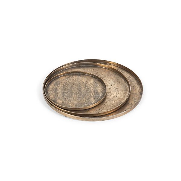 Plate sand texture - antique gold - small Ø21x1cm